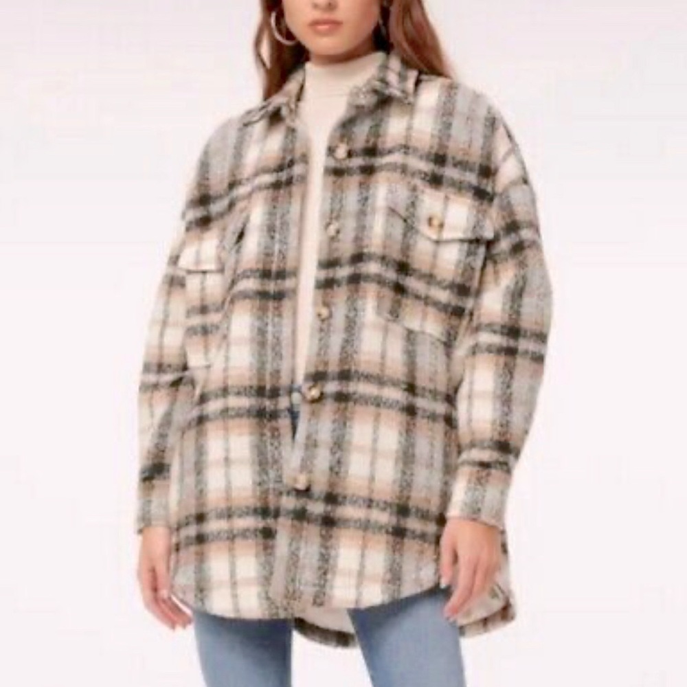 Oversized Lined Good American PLAID Jacket